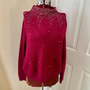 Juicy Couture Gorgeous Cranberry Red  Sweater with Sparkle Accents